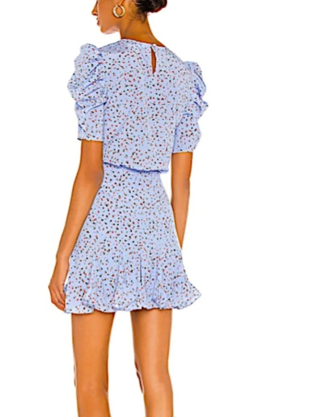 Veronica Beard Lila Floral Silk Puff Mini Puff Sleeves Size 8 - Picture 2 of 8